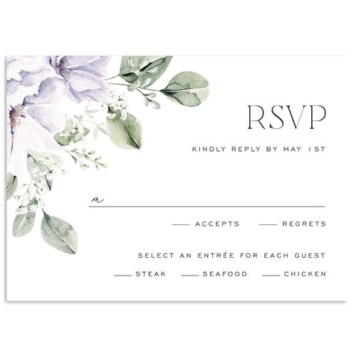 Elegant Pastel Floral Wedding Response Cards Lavender Signature Standard