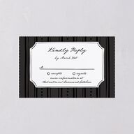 Vintage Candelabra with Bow All-in-One Wedding Invitations Charcoal Signature Light Both Recipient and Return Addresses No