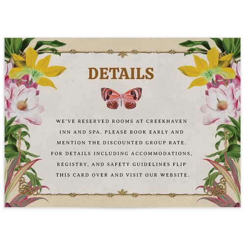 Golden Age Wedding Event Detail Cards Saddle Signature