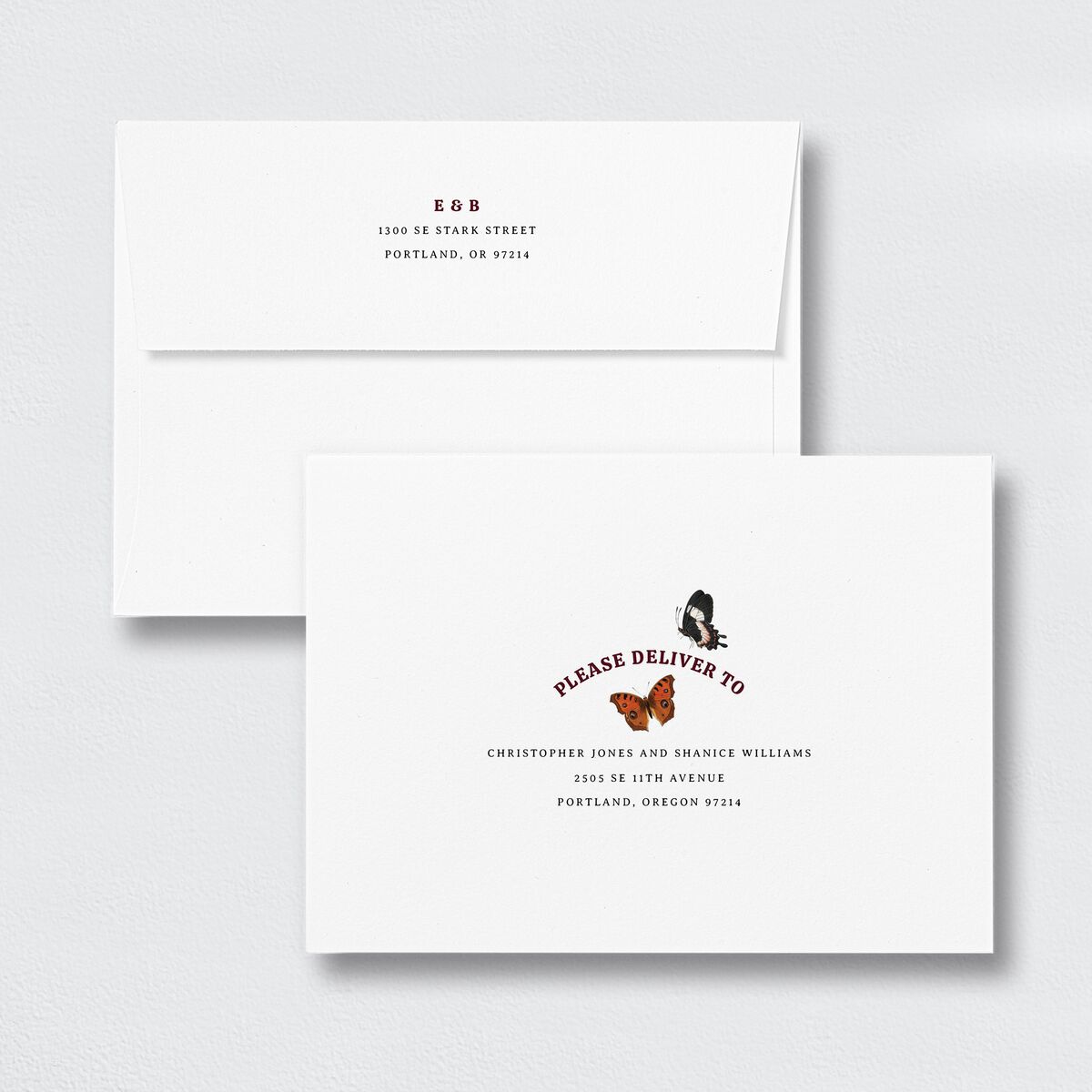 Golden Age Save The Date Card Envelopes White Standard Sand Both Recipient and Return Addresses