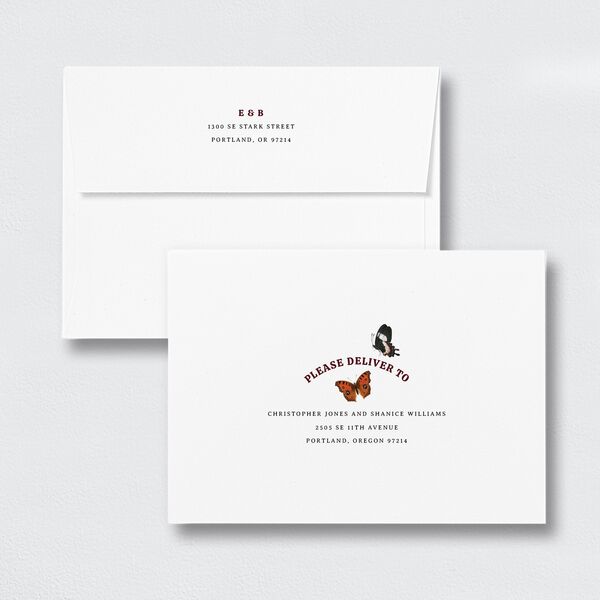 Golden Age Save The Date Card Envelopes White Standard Sand Both Recipient and Return Addresses