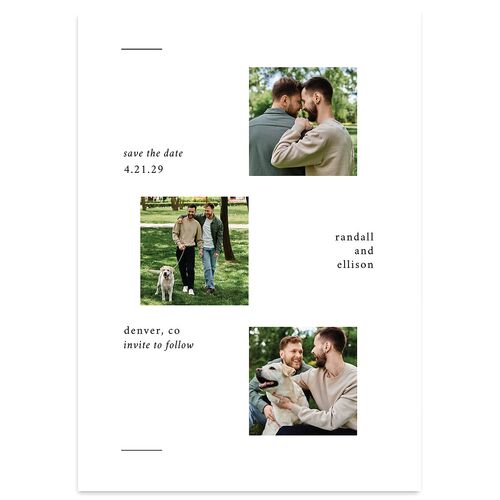 Minimal Gallery Save the Date Cards Pure White Signature smooth Blank No Standard