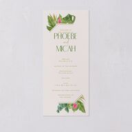 Hawaiian Tropical Monstera Frame Wedding Programs Scottish Green Signature
