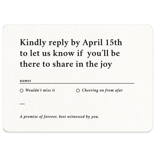 Elegant Typography Wedding Response Cards Cotton Signature Rounded