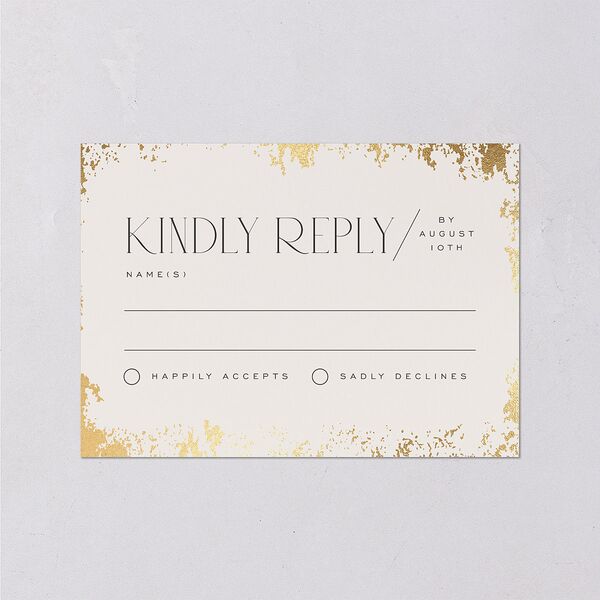 Metallic Edge Wedding Response Cards Gold Champagne Signature