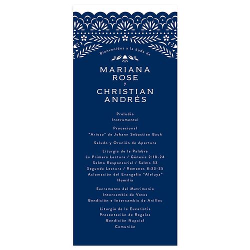 Papel Picado Wedding Programs Navy Signature