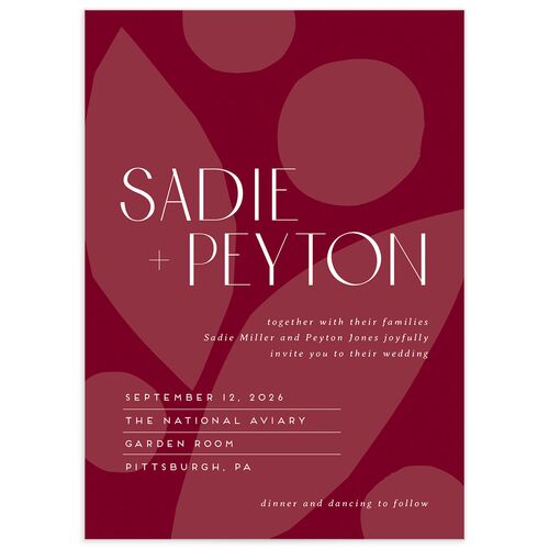 Collage Cuts Wedding Invitations Dark Berry Signature Blank No