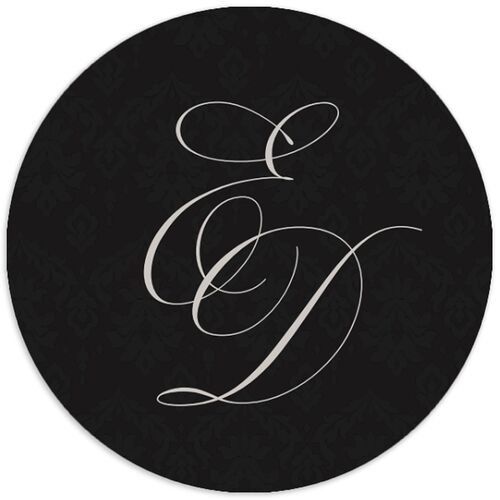 Dark Gothic Roses Wedding Stickers Regency Circle