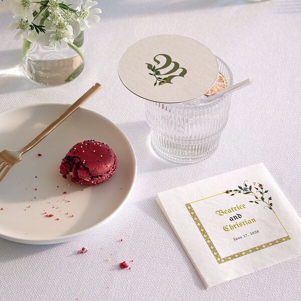 Medieval Renaissance Wedding Day Coasters Moss Cardboard Circle