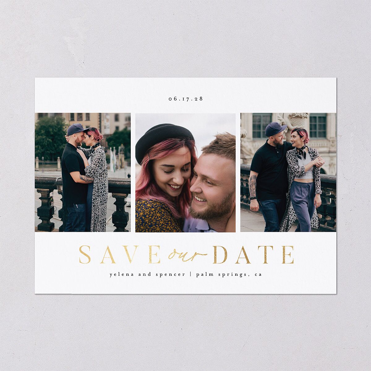 Moody Romance Save the Date Cards Gold Midnight Signature smooth Blank No Standard