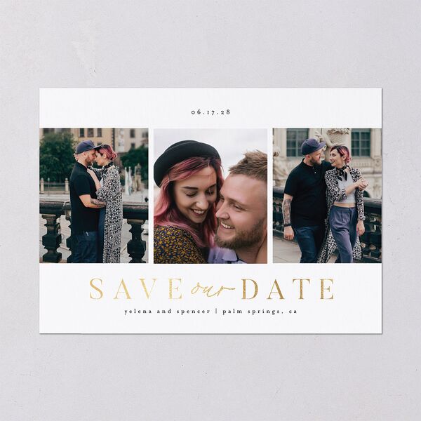Moody Romance Save the Date Cards Gold Midnight Signature smooth Blank No Standard