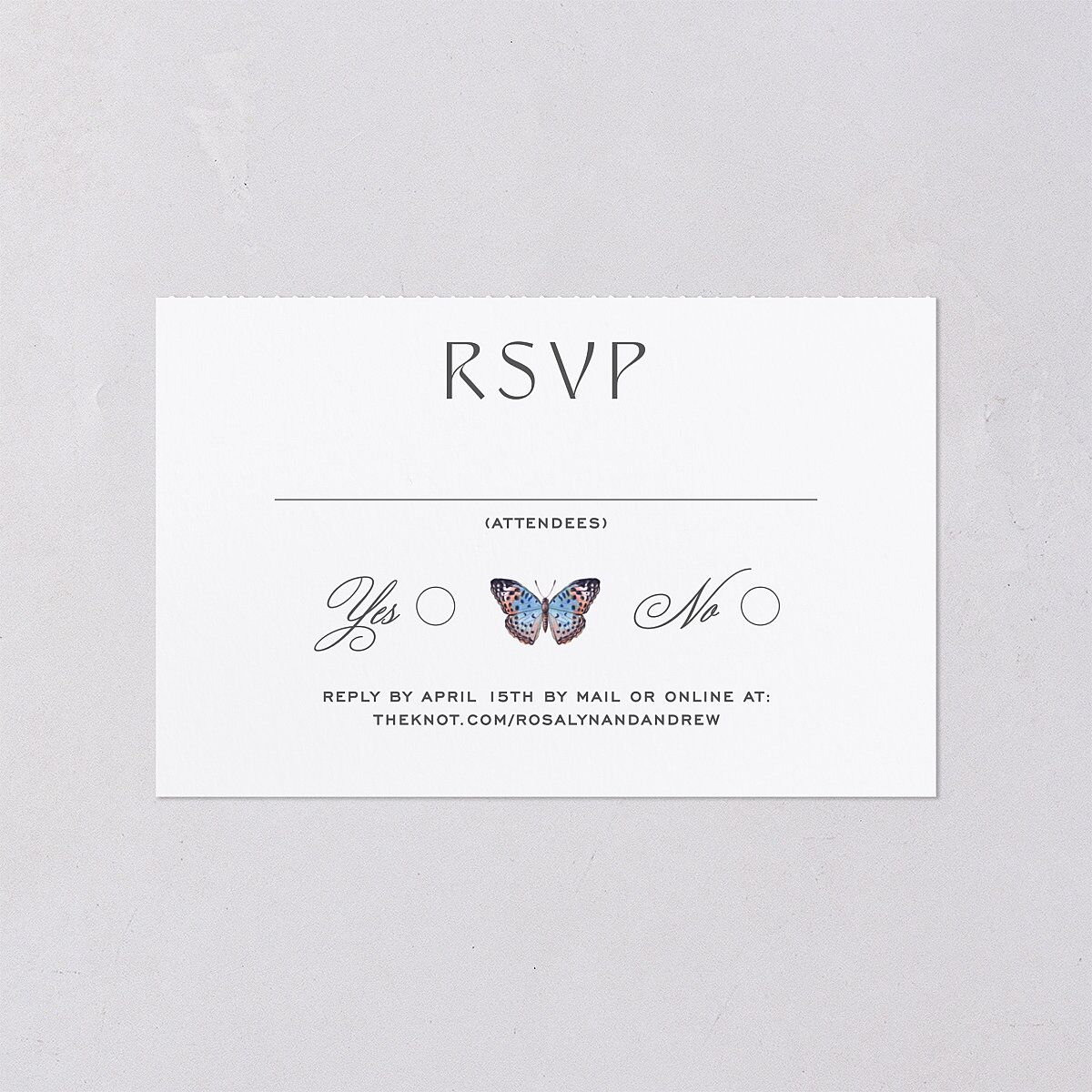 Wild About You All-in-One Wedding Invitations Pure White Signature Light Both Recipient and Return Addresses No