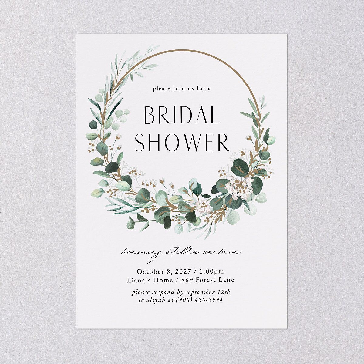 Timeless Hoop Bridal Shower Invitations — view 2