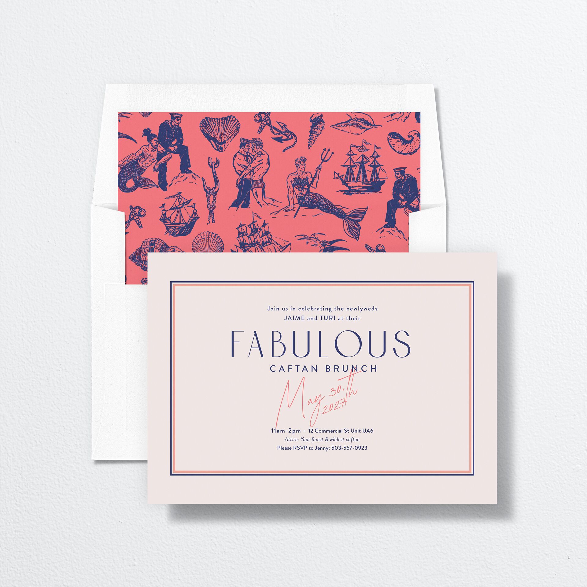 Overboard Rehearsal Dinner Invitations — view 4