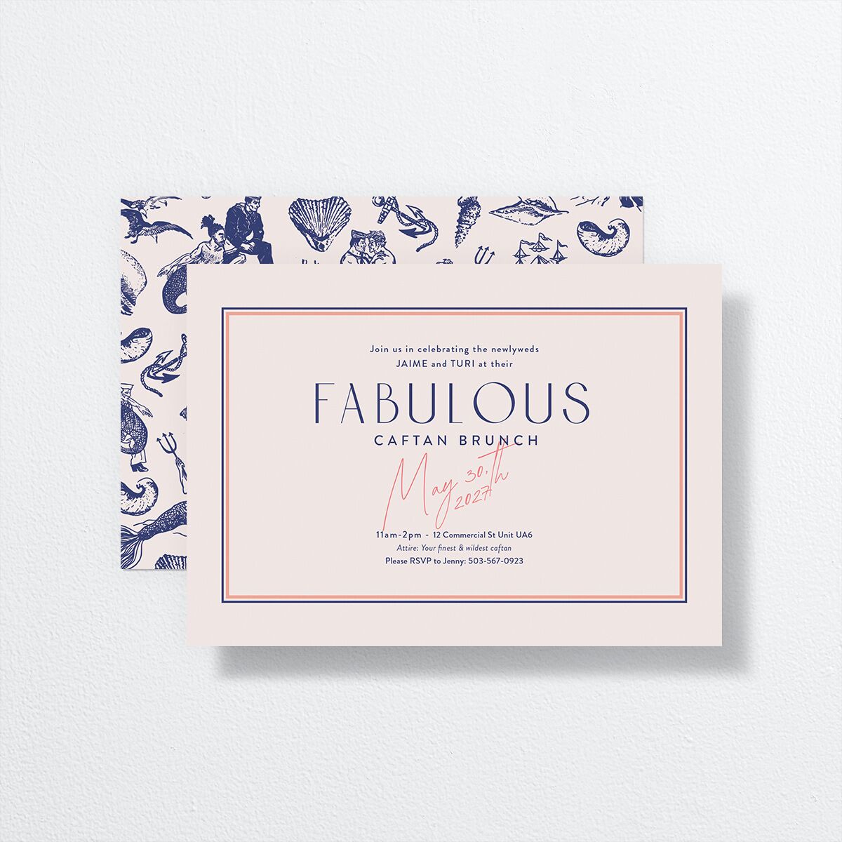 Overboard Rehearsal Dinner Invitations — view 1