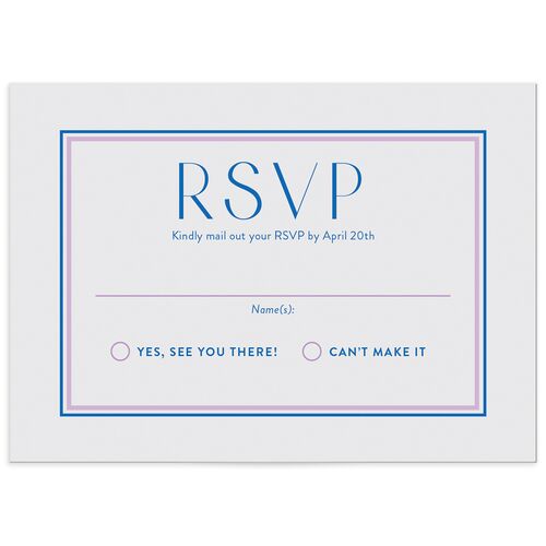 Overboard Wedding Response Cards Purple Petal Signature