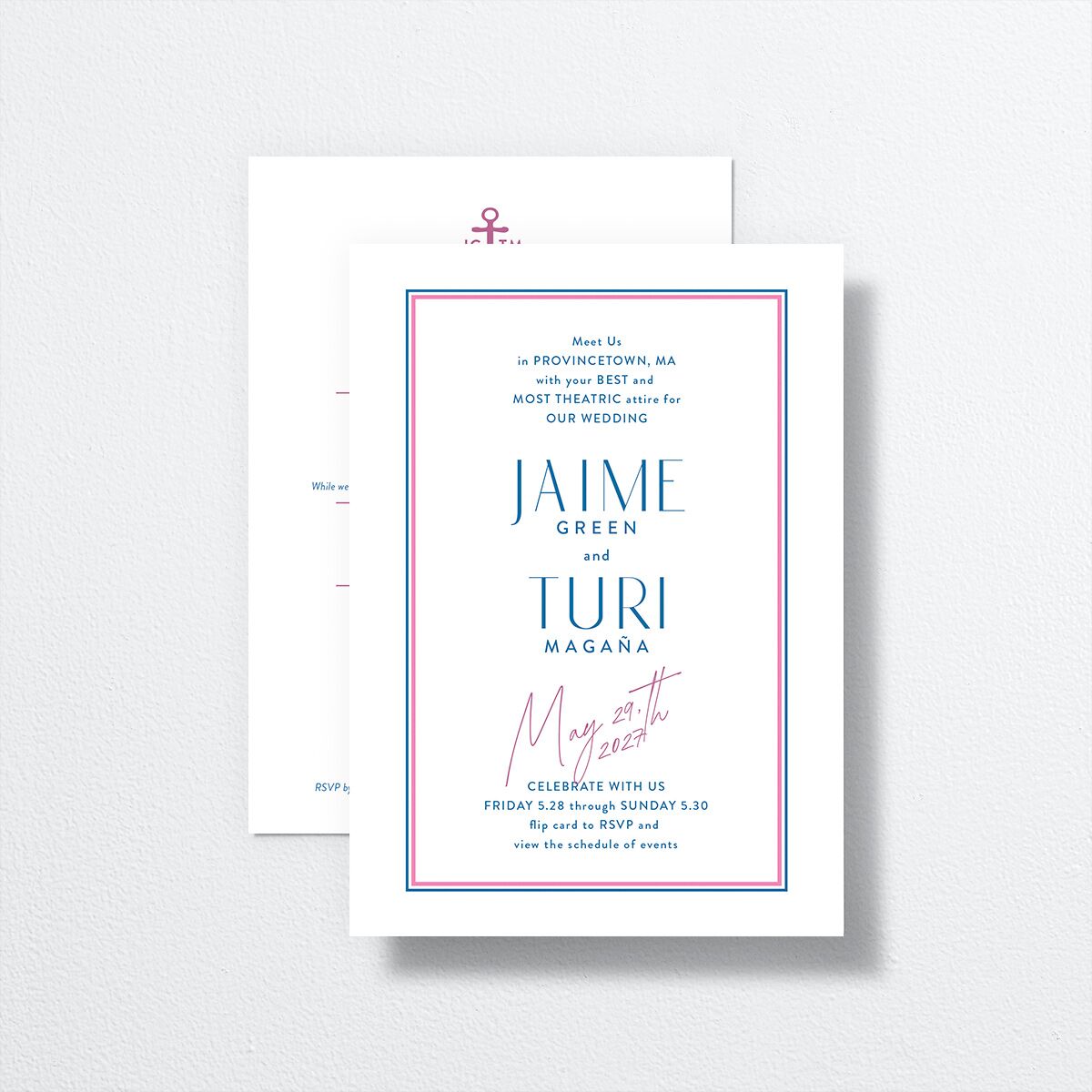 Overboard Wedding Invitations Soft Berry Signature Blank No