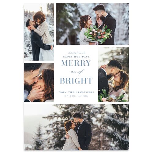 Portrait Gallery Holiday Holiday Cards Dusty Blue Signature Blank Standard Portrait