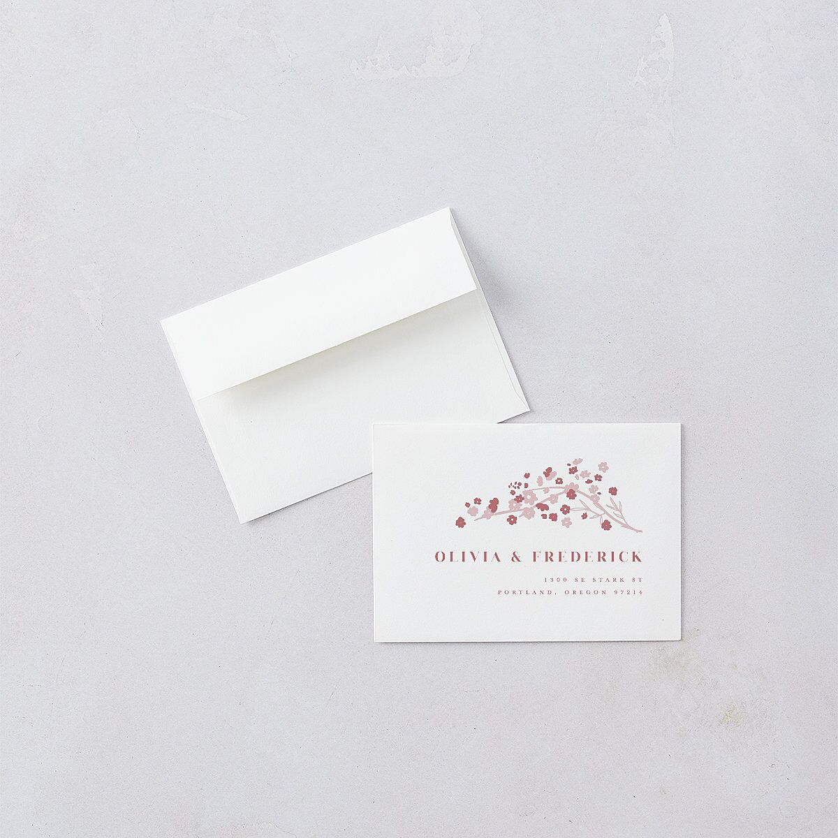 Cherry Blossoms Wedding Response Cards Gold Soft Pink Signature Standard