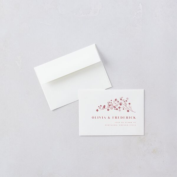 Cherry Blossoms Wedding Response Cards Gold Soft Pink Signature Standard