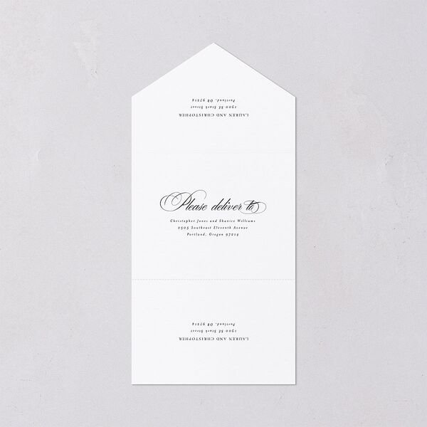 Lasting Frame All-in-One Wedding Invitations Pure White Signature Light Both Recipient and Return Addresses No