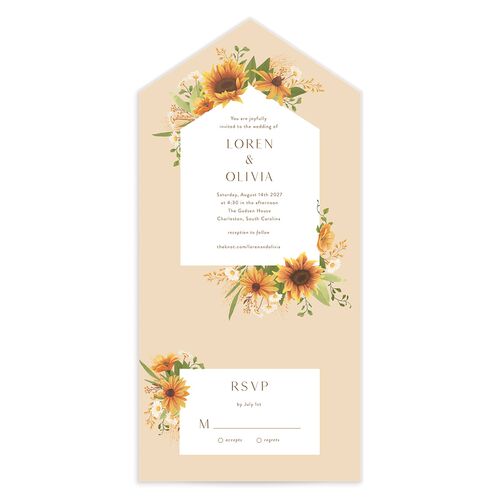 Sweet Sunflowers All-in-One Wedding Invitations