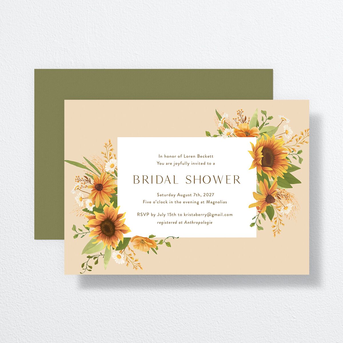 Sweet Sunflowers Bridal Shower Invitations Marigold Signature Standard
