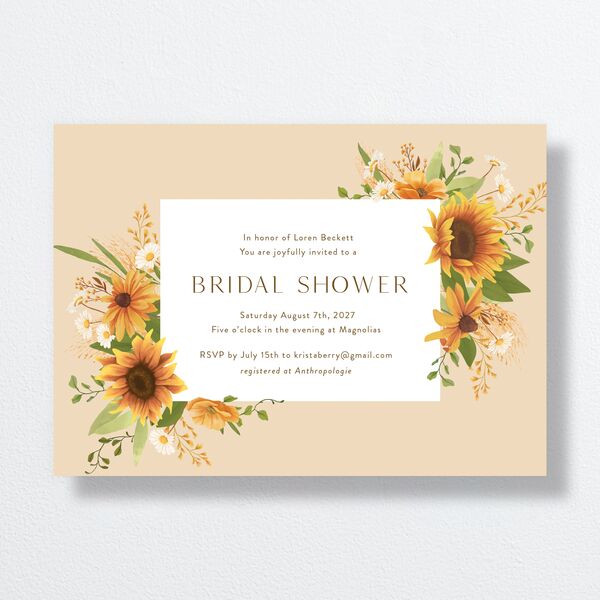 Sweet Sunflowers Bridal Shower Invitations Marigold Signature Standard