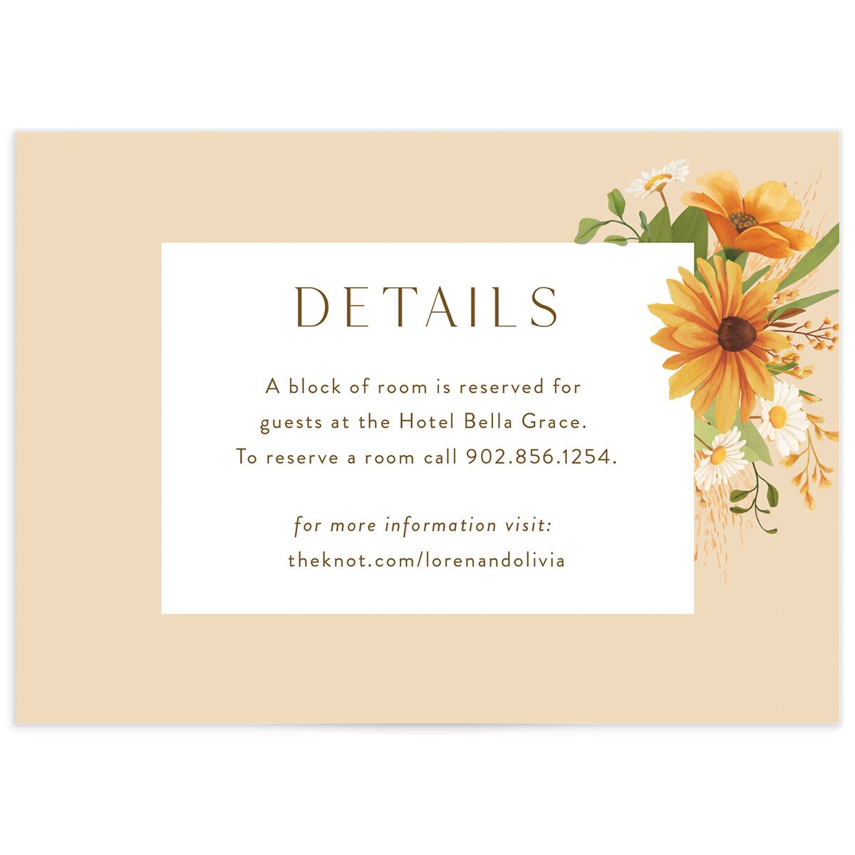 Sweet Sunflowers Wedding Enclosure Cards