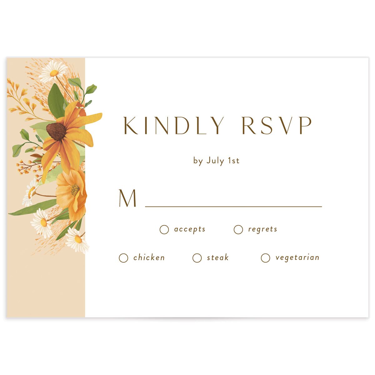 Sweet Sunflowers Wedding Response Cards
