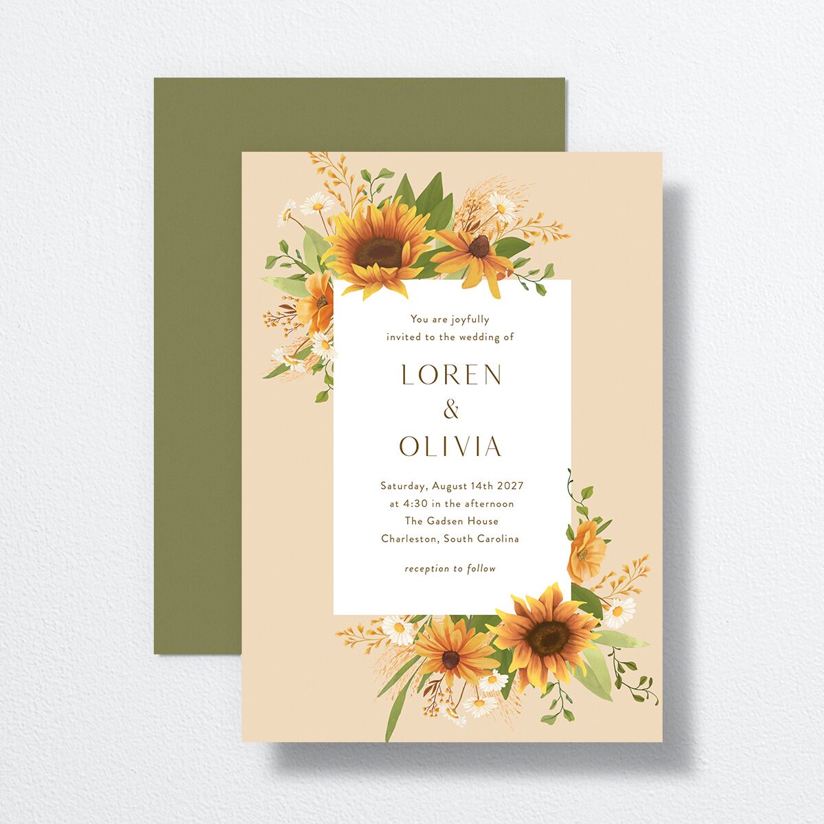 Sweet Sunflowers Wedding Invitations Marigold Signature No Standard