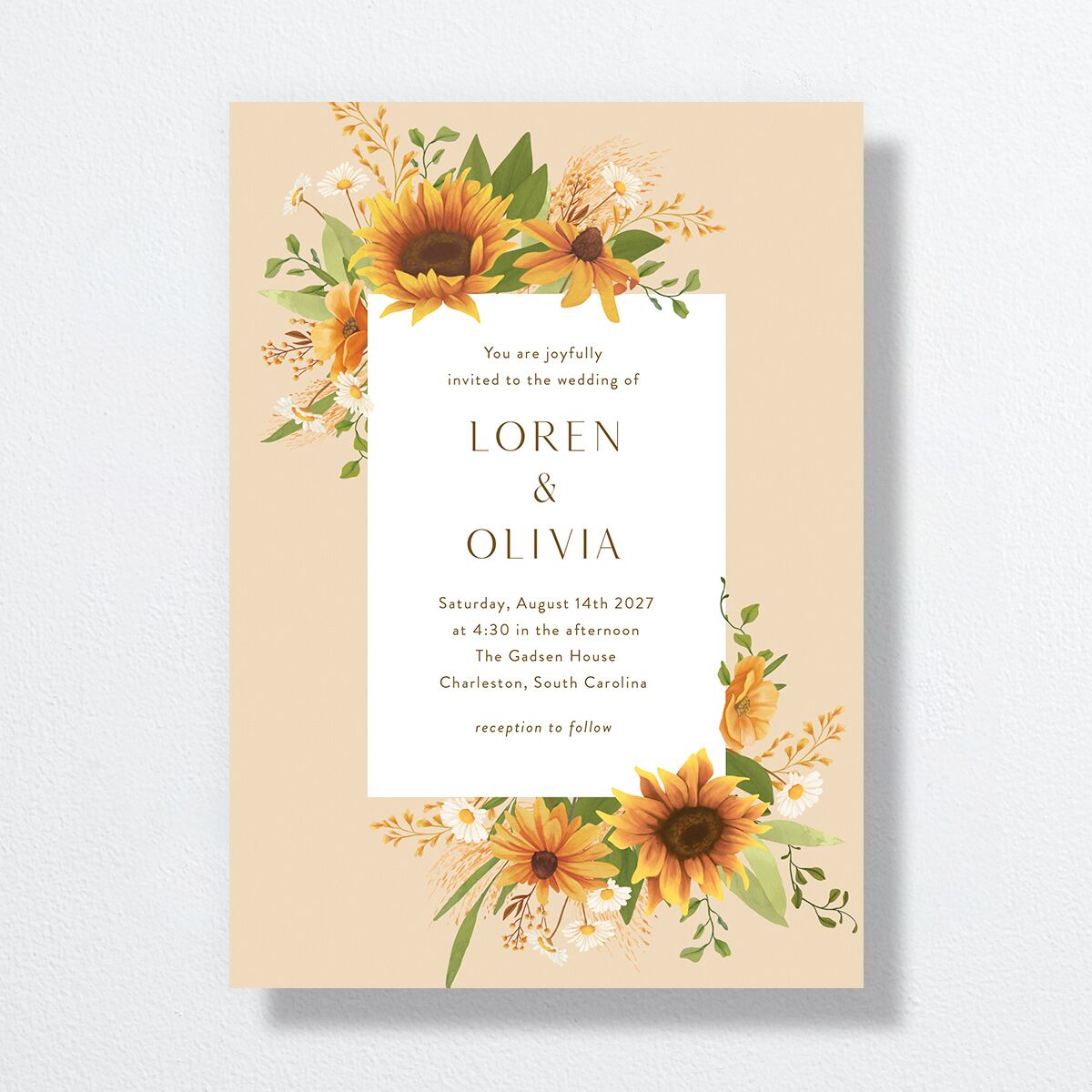 Sweet Sunflowers Wedding Invitations Marigold Signature No Standard