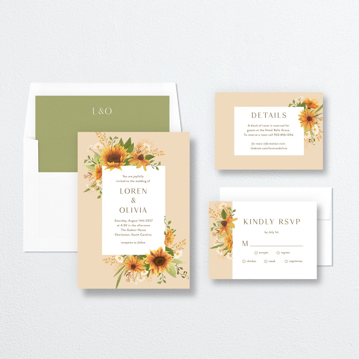 Sweet Sunflowers Wedding Invitations Marigold Signature No Standard