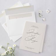 Overlay Wedding Invitations Champagne Signature Blank No Standard