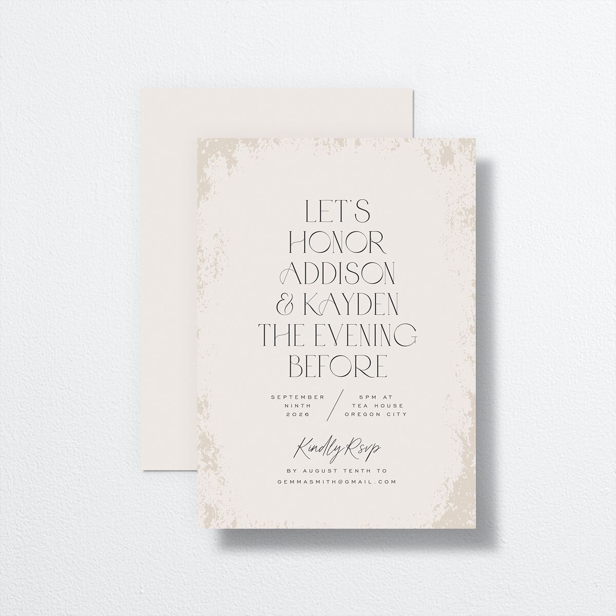 Metallic Edge Rehearsal Dinner Invitations Champagne Signature