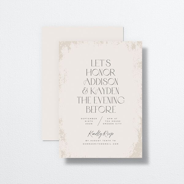 Metallic Edge Rehearsal Dinner Invitations Champagne Signature