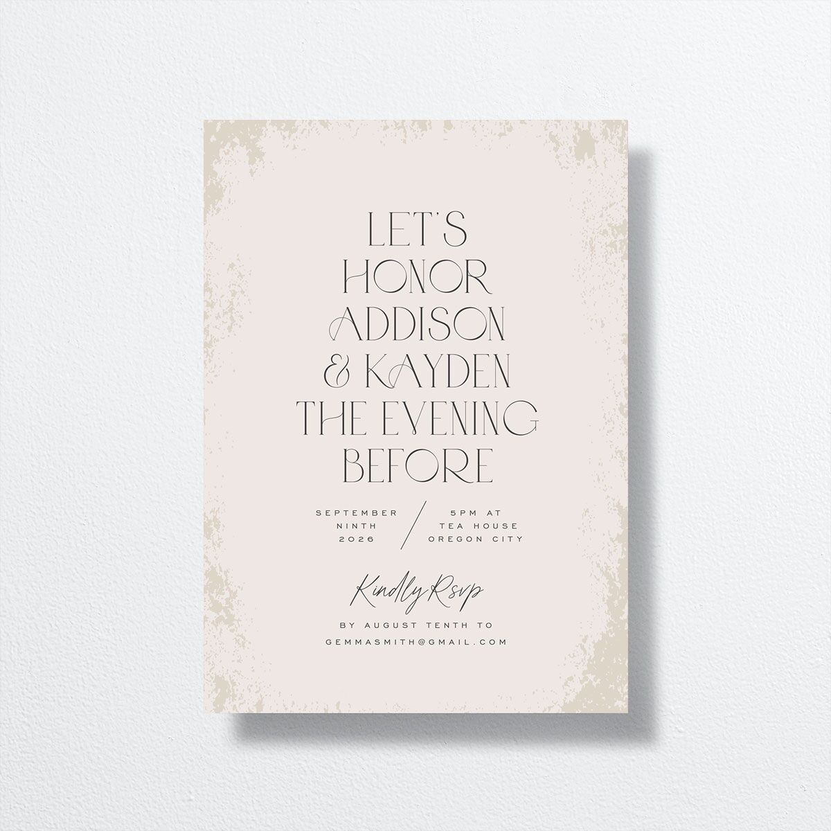Metallic Edge Rehearsal Dinner Invitations Champagne Signature