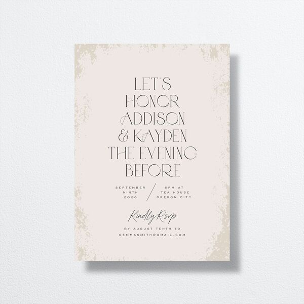 Metallic Edge Rehearsal Dinner Invitations Champagne Signature