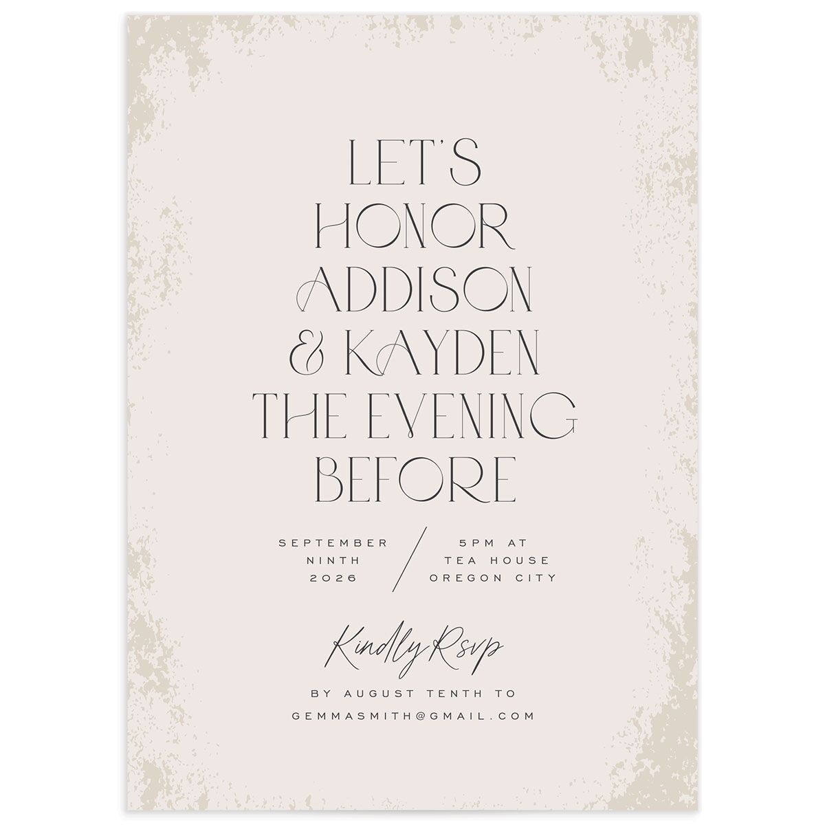 Metallic Edge Rehearsal Dinner Invitations