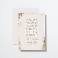Metallic Edge Wedding Invitations Gold Champagne Signature No