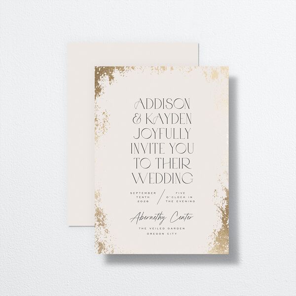 Metallic Edge Wedding Invitations Gold Champagne Signature No