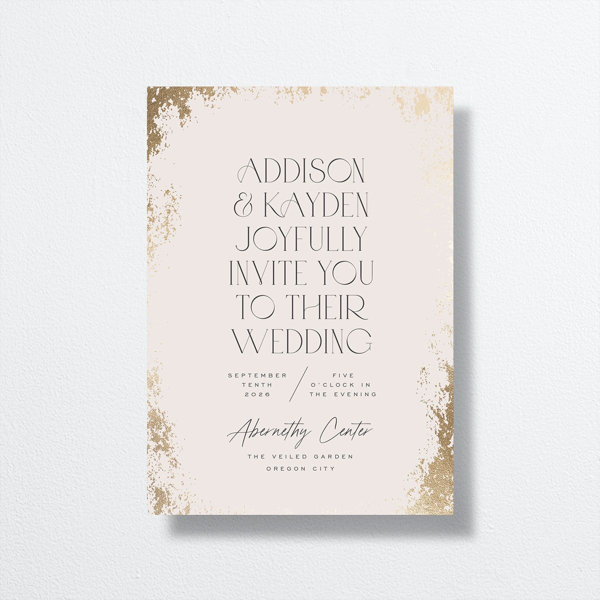 Metallic Edge Wedding Invitations Gold Champagne Signature No