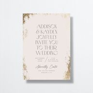 Metallic Edge Wedding Invitations Gold Champagne Signature No