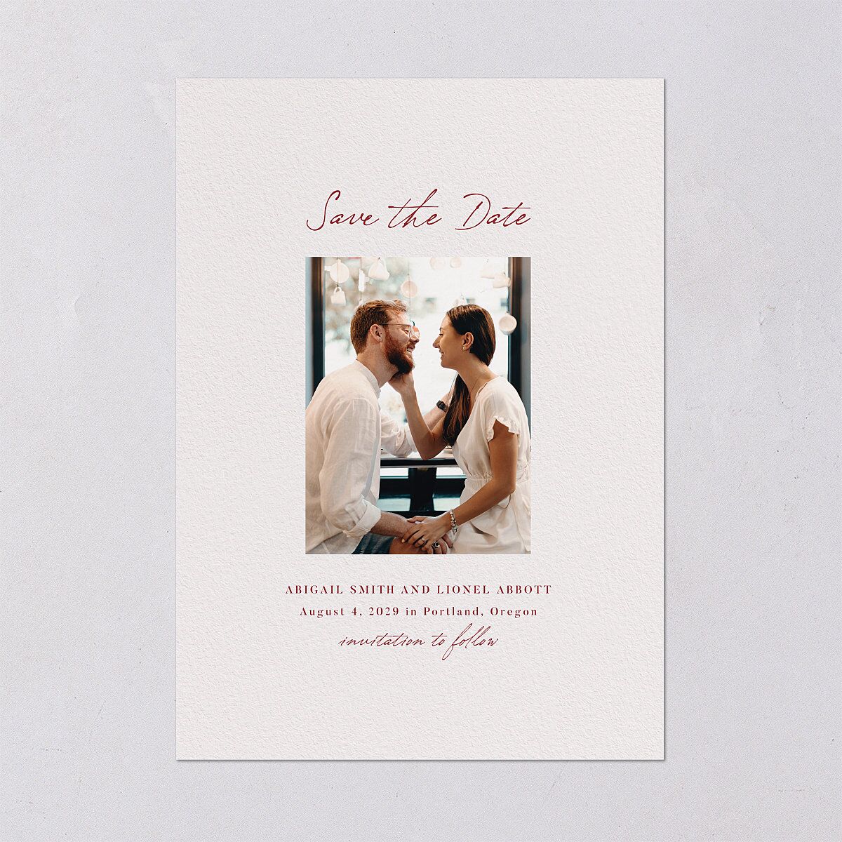 Simple Ballpoint Save the Date Cards Rust Signature smooth Blank No Standard