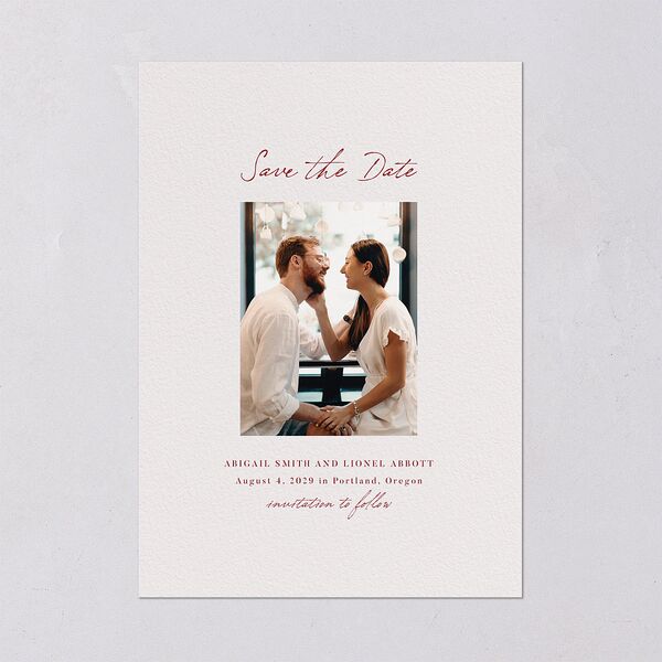 Simple Ballpoint Save the Date Cards Rust Signature smooth Blank No Standard