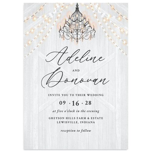 Farmhouse Lights Wedding Invitations Off-White Signature Blank No Standard