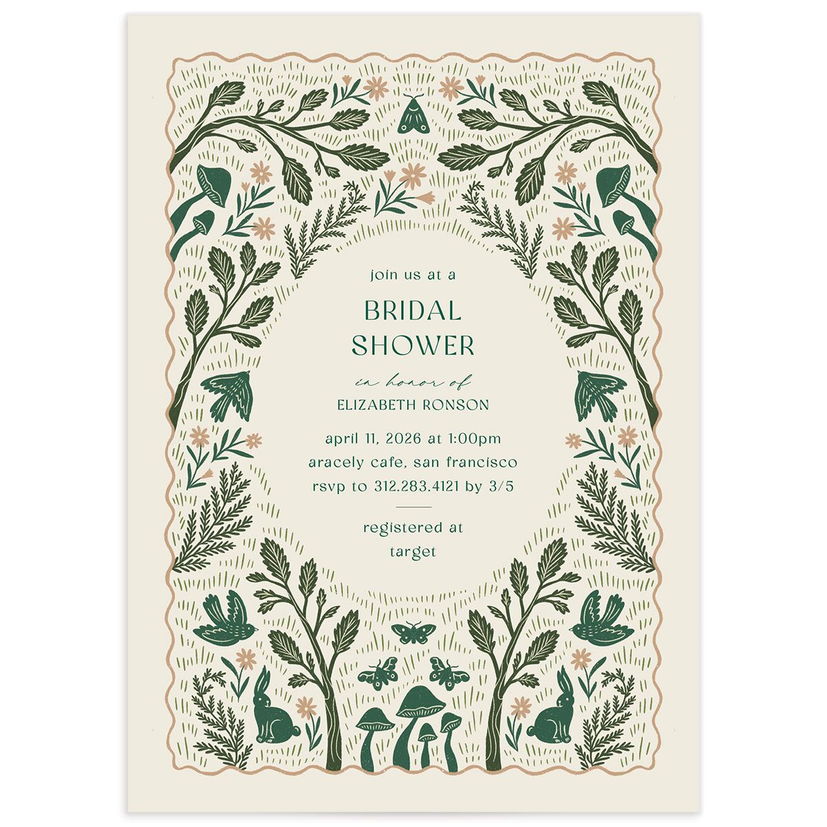 Woodland Whimsy Bridal Shower Invitations