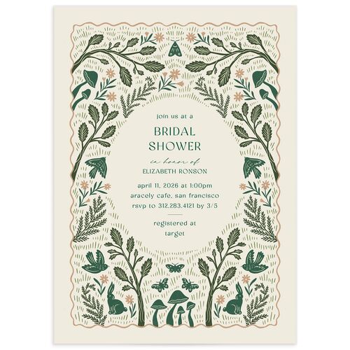 Woodland Whimsy Bridal Shower Invitations - Green