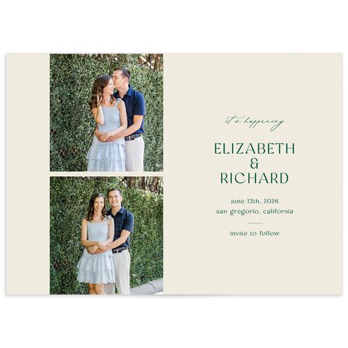 Woodland Whimsy Save the Date Cards Hunter Green Signature smooth No