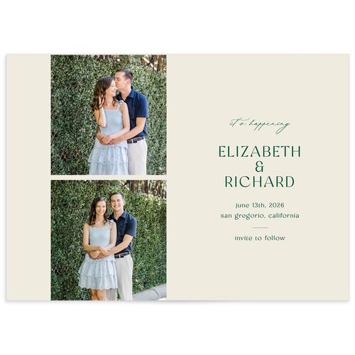 Woodland Whimsy Save the Date Cards - Green